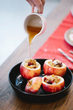 Apples drizzled with honey